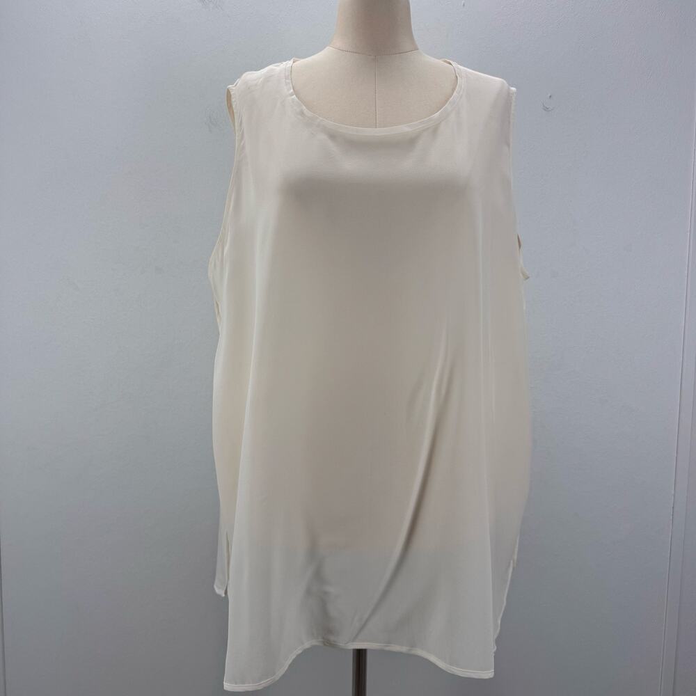 NWT Marina Rinaldi Melissa Silk Top Plus 22 Lightweight Old Money Capsule Luxury